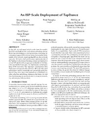 An ISP-Scale Deployment of Tapdance