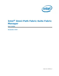 Intel® Omni-Path Fabric Suite Fabric Manager — User Guide