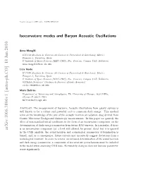 Isocurvature Modes and Baryon Acoustic Oscillations