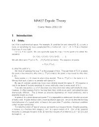 MA427 Ergodic Theory