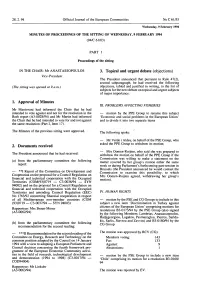 (Objections) 1. Approval of Minutes