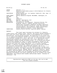 Research on Multimedia Access to Microcomputers for Visually Impaired Youth