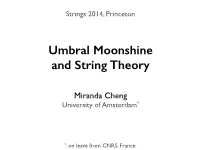 String Theory Moonshine