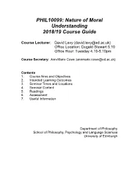The Nature of Moral Understanding Course Guide 2018-19