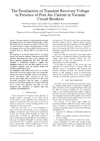 The Peculiarities of Transient Recovery Voltage in Presence Of