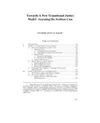 Towards a New Transitional Justice Model: Assessing the Serbian Case