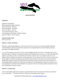 Copyright © 2010 Witch Supercenter – October Newsletter in This Issue Important October Dates Witch