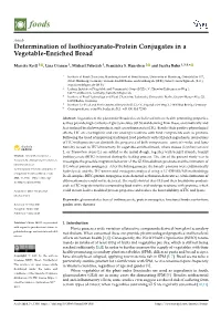 Determination of Isothiocyanate-Protein Conjugates in a Vegetable-Enriched Bread