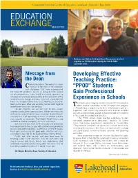 Education Exchange Newsletter (May 2020)