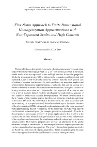 Flux Norm Approach to Finite Dimensional Homogenization Approximations with Non-Separated Scales and High Contrast