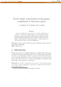 On the Simple Connectedness of Hyperplane Complements in Dual Polar Spaces