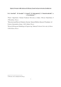 Optical Tweezers with Enhanced Efficiency Based on Laser-Structured Substrates