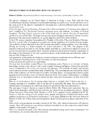 Physics Curriculum Reform: How Can We Do It?