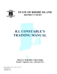 R.I. Constable's Training Manual