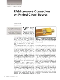 RF/Microwave Connectors on Printed Circuit Boards