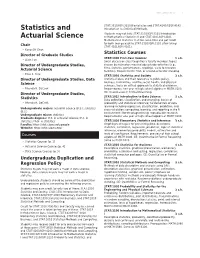 Statistics and Actuarial Science 1