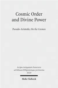 Cosmic Order and Divine Power
