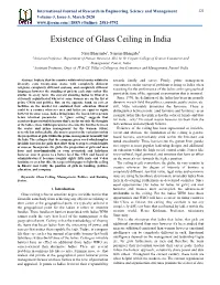 Existence of Glass Ceiling in India