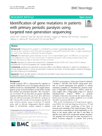 Identification of Gene Mutations in Patients with Primary Periodic