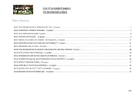List of Accepted Papers (In Numerical Order)