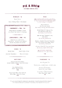 Pie & Brew Menu