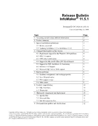 Release Bulletin Infomaker 11.5.1