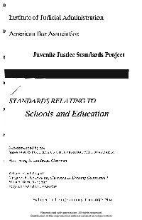 Standards Relating to Schools and Education