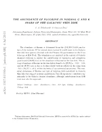 The Abundance of Fluorine in Normal G and K Stars of the Galactic Thin