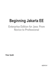 Beginning Jakarta EE Enterprise Edition for Java: from Novice to Professional