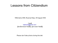 Lessons from Citizendium