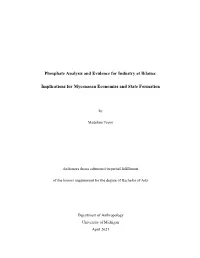 Phosphate Analysis and Evidence for Industry at Iklaina
