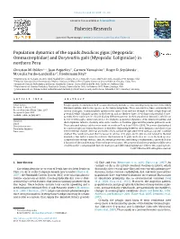 Population Dynamics of the Squids Dosidicus Gigas (Oegopsida