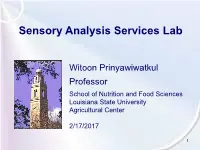 Sensory Analysis Services Lab
