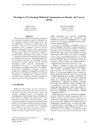 The Impact of Technology-Mediated Consumption on Identity: the Case of Airbnb