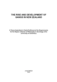 The Rise and Development of Gangs in New Zealand