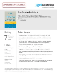 The Trusted Advisor Rating Focus Take-Aways