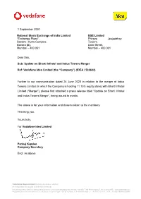 Update on Equity Stake in Indus Towers