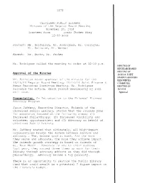 1272 CLEVELAND PUBLIC LIBRARY Minutes of the Regular Board