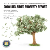 2019 Unclaimed Property Report