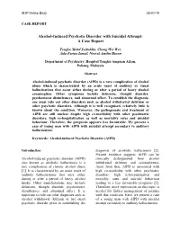 Alcohol-Induced Psychotic Disorder with Suicidal Attempt: a Case Report