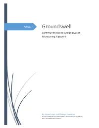 Groundswell Community Based Groundwater Monitoring Network