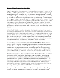 Jeremy Wilson, Perspectives Liner Notes If You're Reading This, That