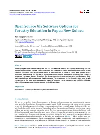 Open Source GIS Software Options for Forestry Education in Papua New Guinea