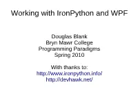 Working with Ironpython and WPF