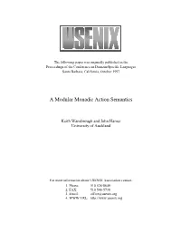 A Modular Monadic Action Semantics