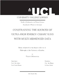 Constraining the Sources of Ultra-High Energy Cosmic Rays with Multi-Messenger Data