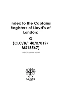 Index to the Captains Register of Lloyds of London
