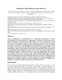 Monolayer Semiconductor Auger Detector Abstract Introduction