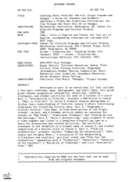NOTE 160P.; Title in English and French, but Text All in English