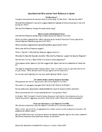 Questions for Discussion from Robeson in Spain
